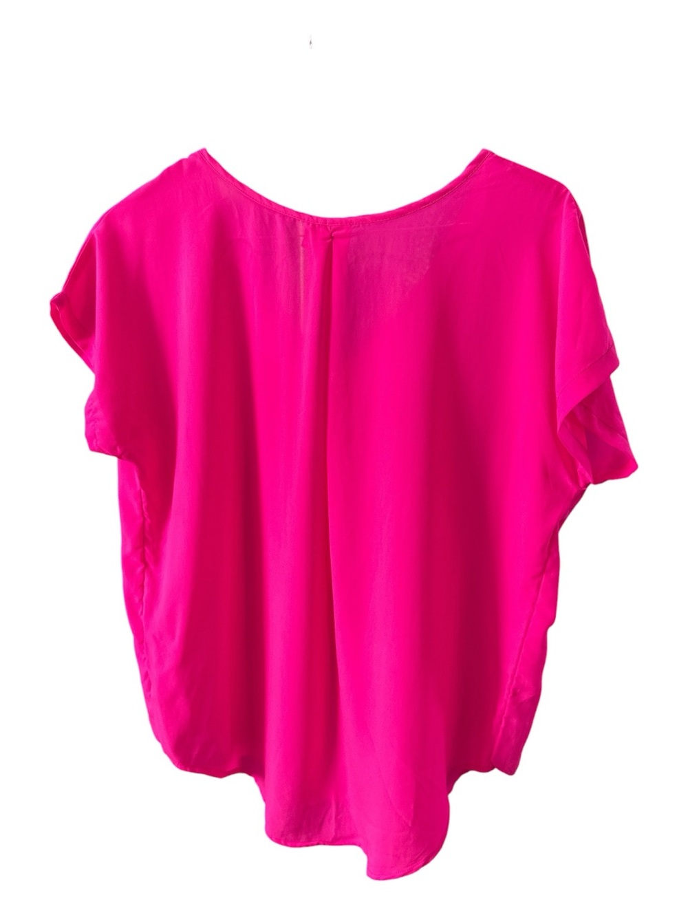 Japna Bright Pink Sheer High-Low Blouse – Size L - Picture 5 of 5